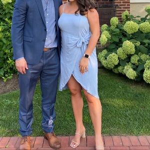 Lulu’s light blue faux wrap dress